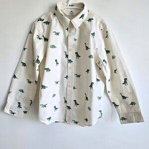 H&M Boys Dress Shirt Bundle (3) - Dino Print, Denim, & Blue Cotton | Size 5-6A